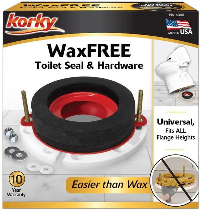 Main image of 6000BP Universal Toilet WaxFree Seal with Hardware - Toilet Installation Made Easy - Made in USA , Red