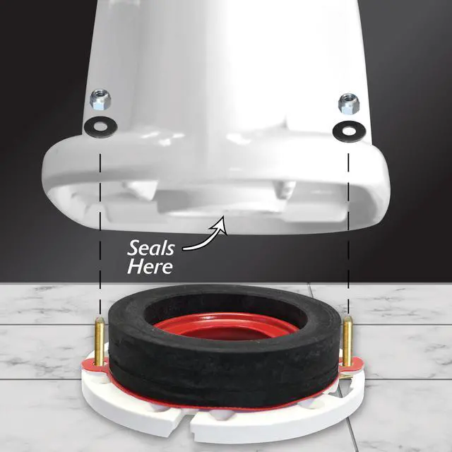 Alt view image 4 of 6 - 6000BP Universal Toilet WaxFree Seal with Hardware - Toilet Installation Made Easy - Made in USA , Red