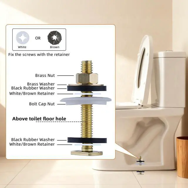 Alt view image 7 of 7 - Extra Thick Toilet Wax Ring Replacement Kit, Universal Toilet Seal Ring with Brass Toilet Floor Bolts and Retainer Washers, PE Flange Fits 3 Inch and 4 Inch Drain Pipes