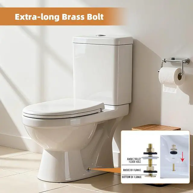 Alt view image 6 of 7 - Extra Thick Toilet Wax Ring Replacement Kit, Universal Toilet Seal Ring with Brass Toilet Floor Bolts and Retainer Washers, PE Flange Fits 3 Inch and 4 Inch Drain Pipes