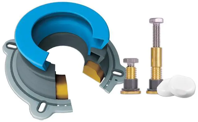Main image of All-in-One Toilet Installation Kit, Perfect Seal Wax Ring & Zero Cut Bolts, Toilet Repair, Wax-Free, Mounting Toilet Bolts (10879X)