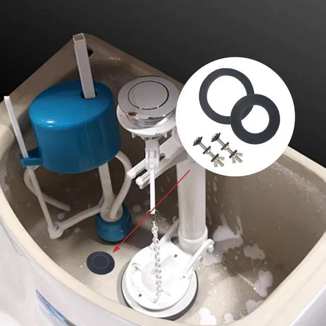 Alt view image 2 of 4 - Universal Toilet Tank to Bowl Gasket & Tank to Bowl Bolts, 2 Kind Gasket and 4 Pieces 5/16 * 3.15 Inch Toilet Tank Bolts, Fit Most 2-Inch and 3-Inch Flush Valve Opening