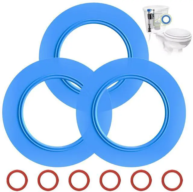 Main image of Flush Valve Seal for American Standard and Eljer Toilet, 3 Pack Toilet Parts for 7301111-0070A Upgraded Silicone Material Flush Valve Replacement Kit Gasket Ring for Champion 4 and Eljer Titan 4