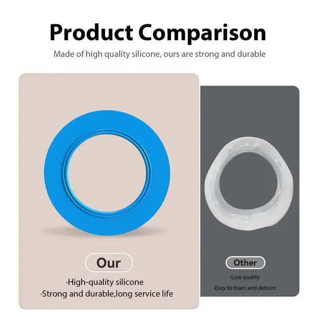 Alt view image 3 of 7 - Flush Valve Seal for American Standard and Eljer Toilet, 3 Pack Toilet Parts for 7301111-0070A Upgraded Silicone Material Flush Valve Replacement Kit Gasket Ring for Champion 4 and Eljer Titan 4