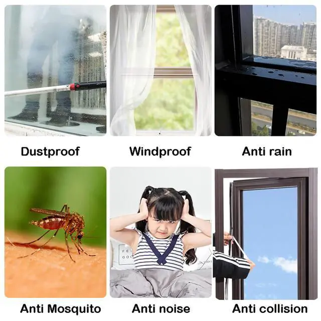 Alt view image 4 of 6 - 33 Ft Gray Self-Adhesive Soundproofing Weather Stripping for Doors and Windows, 0.35" Wide x 0.2" Thick