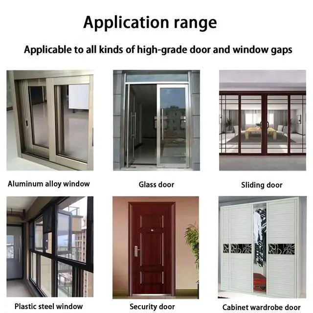 Alt view image 5 of 6 - 33 Ft Gray Self-Adhesive Soundproofing Weather Stripping for Doors and Windows, 0.35" Wide x 0.2" Thick