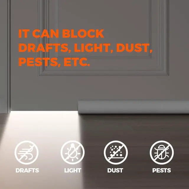 Alt view image 2 of 7 - Door Draft Stopper Door Sweep Weather Stripping Noise Blocker Window Breeze Blocker Adjustable Draft Door Closers, Grey