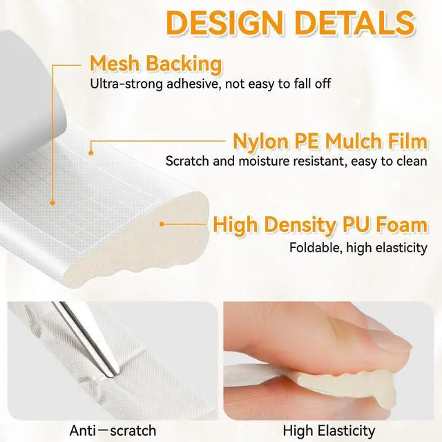 Alt view image 3 of 7 - 236" Wedge-Shaped Foam Window Seal Strip, Door Weather Stripping, Soundproof Front Door Frame Seal, Self-Adhesive Winter Insulation for Doors & Windows, Draft Stopper Gap Filler, White
