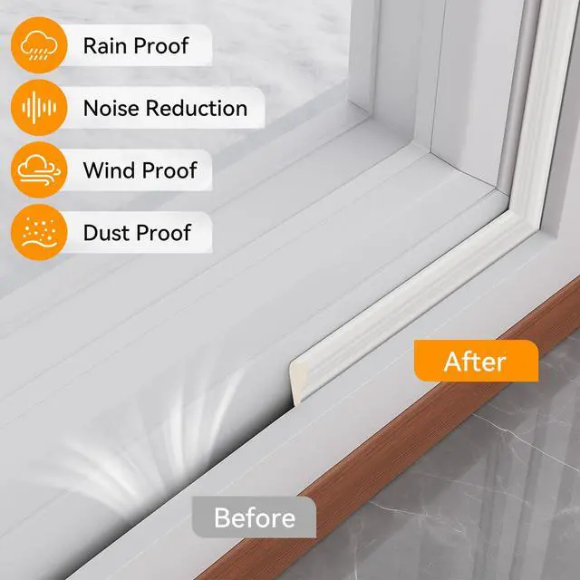 Alt view image 5 of 7 - 236" Wedge-Shaped Foam Window Seal Strip, Door Weather Stripping, Soundproof Front Door Frame Seal, Self-Adhesive Winter Insulation for Doors & Windows, Draft Stopper Gap Filler, White