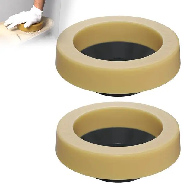 Alt view image 7 of 7 - 2 Pack Toilet Wax Ring, Thick Toilet Bowl Wax Ring Gasket for Toilet Bowl, Polyethylene Flange- Gas, Odor and Watertight Seal, Fits 3-inch and 4-inch Waste Line