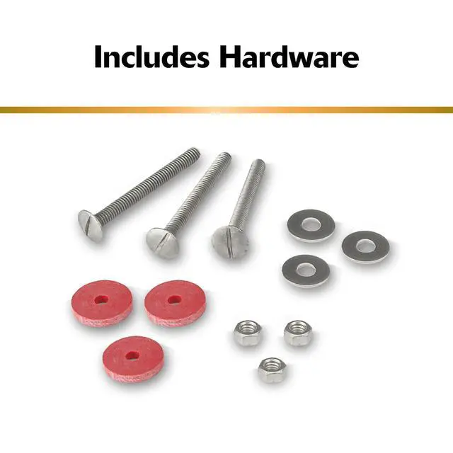Alt view image 5 of 5 - 481BP Universal Toilet Tank To Bowl Gasket & Hardware Kit - Fits Most 3-Inch, 2-Piece Toilet Tanks - Made in USA , Red , Large (3")