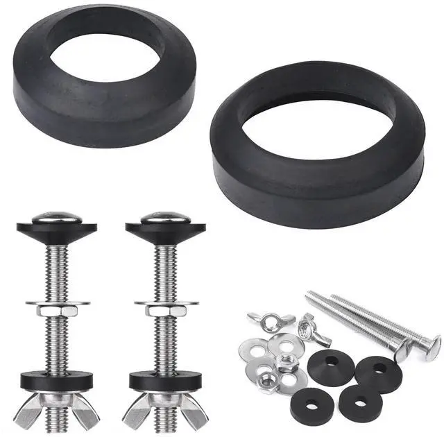 Main image of Toilet Tank to Bowl Bolt & Gasket Kit, 304 Stainless Steel Bolts, High-Density Foam Rubber Gasket, Compatible with 2-Inch and 3-Inch Seals, Easy Installation for Leak and Loose Connection Repairs