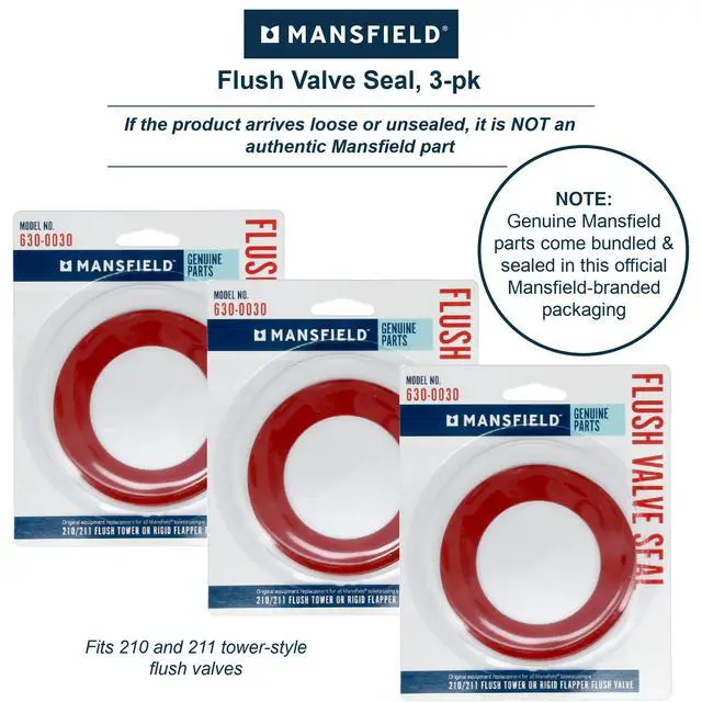 Alt view image 2 of 5 - Plumbing 630-0030 Flush Valve Seal Gasket for 210/211 - 3 PACK