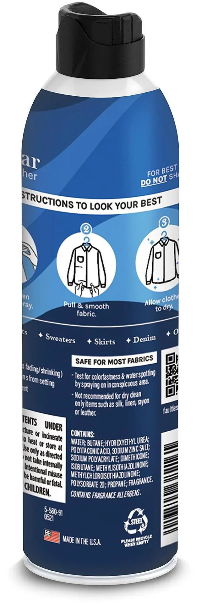 Alt view image 6 of 7 - ReWear Dry Wash Spray for Clothing Wrinkle Remover, Fabric Refresher Spray, Captures Odors Like Dry Shampoo for Clothes: Fresh Look W/Out Laundry, 20oz