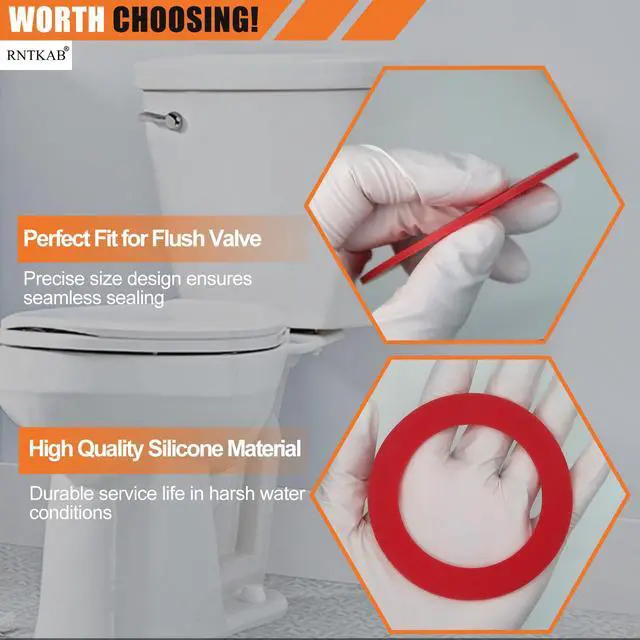 Alt view image 5 of 6 - Flush Valve Seal for Mansfield 210/211 Flush Valve - 2-Pack Toilet Gasket Replacement Parts - Upgraded Leak-Proof Silicone 630-0030 Seal