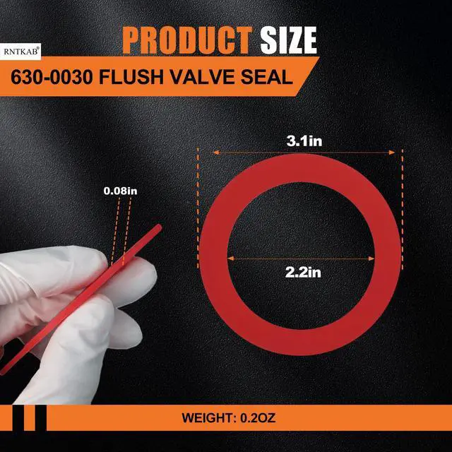 Alt view image 6 of 6 - Flush Valve Seal for Mansfield 210/211 Flush Valve - 2-Pack Toilet Gasket Replacement Parts - Upgraded Leak-Proof Silicone 630-0030 Seal
