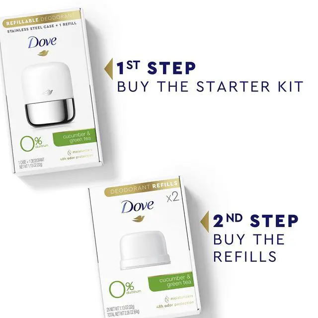 Alt view image 3 of 7 - Deodorant Refills Refill Kit 0% Aluminum Cucumber & Green Tea Aluminum Free Deodorant 1.13 oz