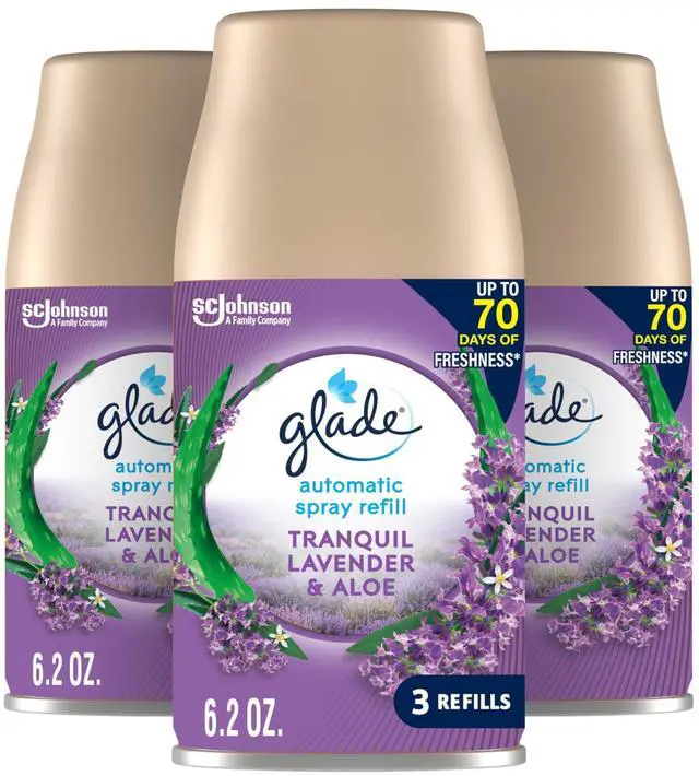 Main image of Automatic Spray Refill, Air Freshener for Home and Bathroom, Tranquil Lavender & Aloe, 6.2 Oz, 3 Count