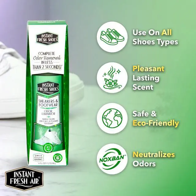 Alt view image 3 of 7 - Shoe Deodorizer & Foot Odor Elimination Spray - Instant Shoe Smell Remover for Sneakers, Cleats, Boots, All Footwear, Gym Bags & Sports Equipment - Fresh Lavender Scent - 4 fl oz.