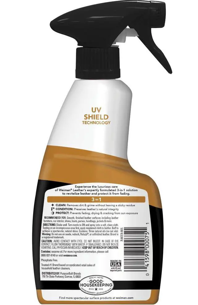 Alt view image 2 of 7 - Leather Cleaner & Conditioner - Cleans, Restores & Protects Leather, UV Protection Prevent Cracking & Fading, For Car Seats, Sofas, Shoes, Bags & All Finished Leather Surfaces, 2 Pack