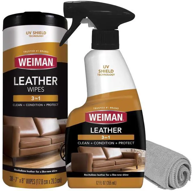 Main image of Leather Cleaner & Conditioner - Cleans, Restores & Protects Leather, UV Protection Prevent Cracking & Fading, For Car Seats, Sofas, Shoes, Bags & All Finished Leather Surfaces, 2 Pack