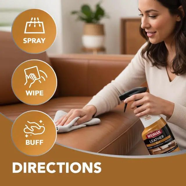 Alt view image 7 of 7 - Leather Cleaner, Polish and Conditioner for Furniture, Car, Purses, Shoes, Boots and Couches- Micro Fiber Towel Included, 22oz