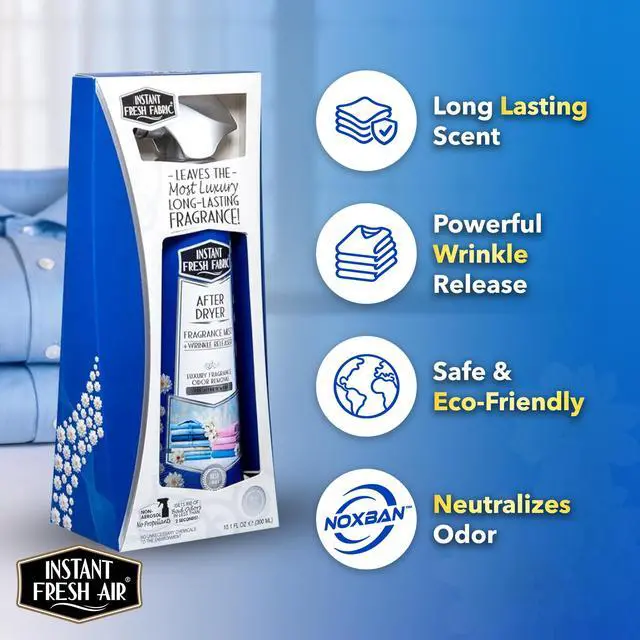 Alt view image 3 of 7 - After Dryer Fabric Freshener & Wrinkle Release Spray - For Clothes & Laundry - Luxury Fragrance Odor Remover & Wrinkle Releaser - =For Home & Travel - Fresh Linen Scent - 10.1 fl oz.