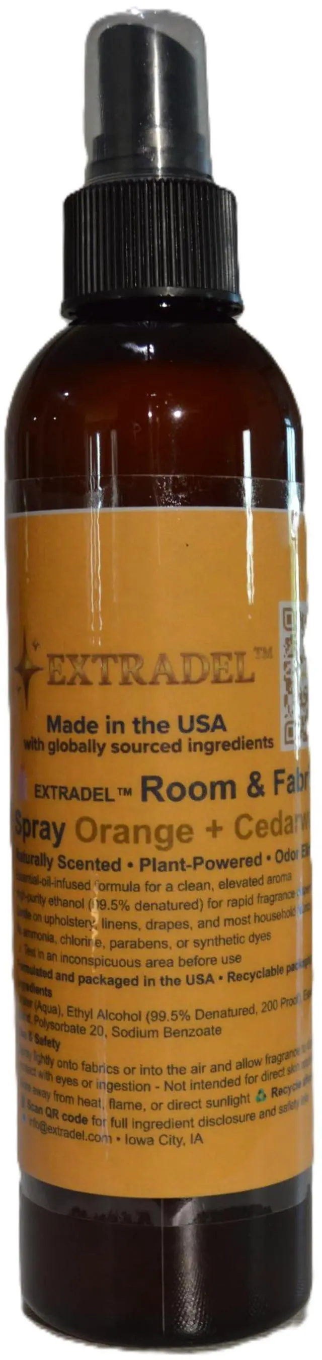 Main image of Room Spray & Fabric Freshener (Orange & Cedarwood), Odor Eliminating, Essential Oil Scent, Plant-Based, 8 fl oz