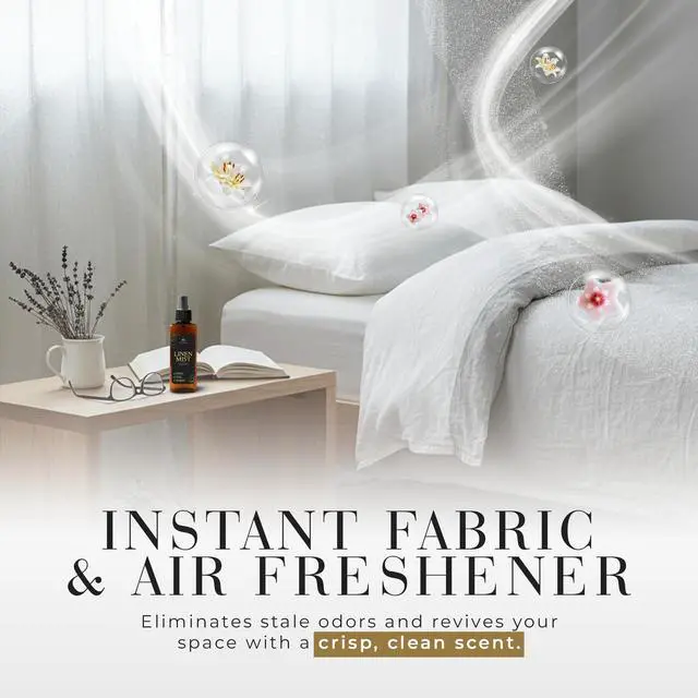 Alt view image 4 of 7 - Room and Linen Spray - 250ml Long Lasting Fabric Refresher Spray for Bedding, Laundry, Pillow, Sheets and Curtains with Odor Eliminator Formula - Room Freshener Spray for Hotel & Home