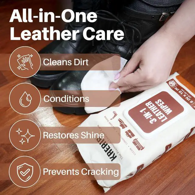 Alt view image 4 of 7 - 3in1 Leather Cleaner Wipes 75 Count, XL 8 x 10 in