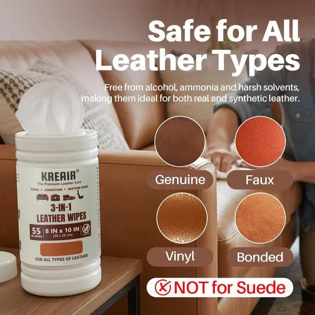 Alt view image 6 of 7 - 3in1 Leather Wipes, 55 Count (Pack of 2), XL 8"x10"