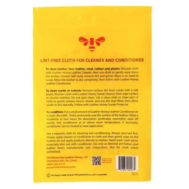 Alt view image 3 of 7 - Lint-Free Application Cloth: Microfiber Cloth for Use with Leather Conditioner and Cleaner. Made in The USA Since 1968