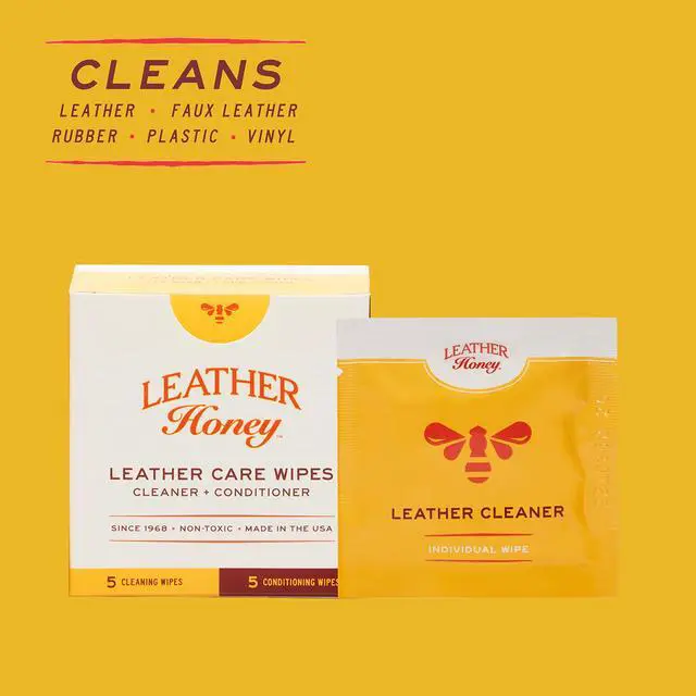 Alt view image 3 of 7 - Leather Wipe Kit: Clean & Restore On-The-Go. For Any Color of Leather Couches, Car Seats, Purses, Shoes & Bags. Nontoxic, Ready-to-Use & Made in the USA. 5 Cleaner & 5 Conditioner Wipes