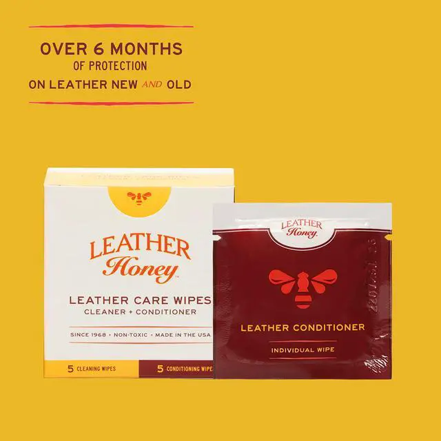 Alt view image 2 of 7 - Leather Wipe Kit: Clean & Restore On-The-Go. For Any Color of Leather Couches, Car Seats, Purses, Shoes & Bags. Nontoxic, Ready-to-Use & Made in the USA. 5 Cleaner & 5 Conditioner Wipes