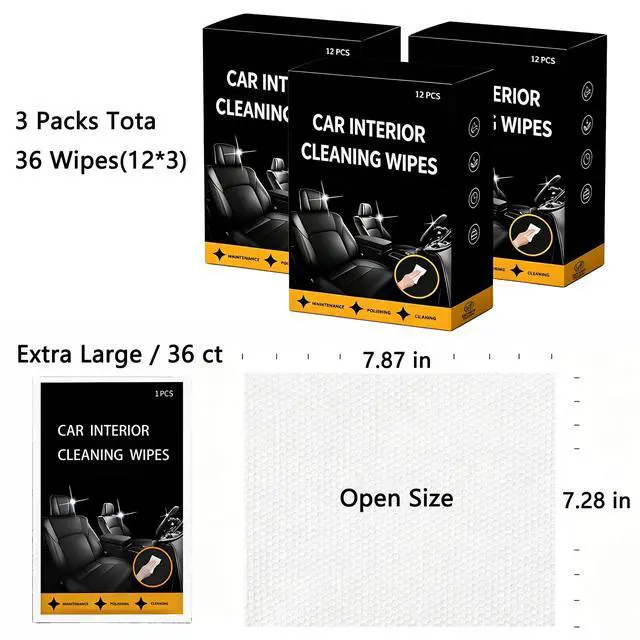 Alt view image 6 of 6 - Car & Furniture Leather Cleaning Wipes - 36 Count Extra Large Individually Wrapped Wipes for Auto Interiors, Leather Sofas, Shoes & Handbags - No Rinse, Streak Free, 2-in-1 Clean & Condition