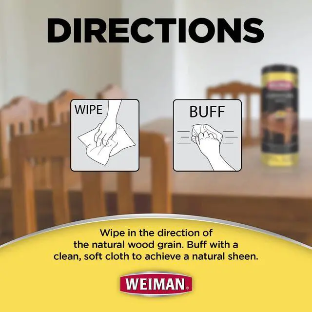Alt view image 4 of 7 - Wood Polish and Cleaning Wipes, For Furniture Cleaner, Protect from Watermarks, Stains & Aging, No Build-Up, UVX-15 Prevent Drying, Fading & Discoloration, 2 Pack with Microfiber Cloth