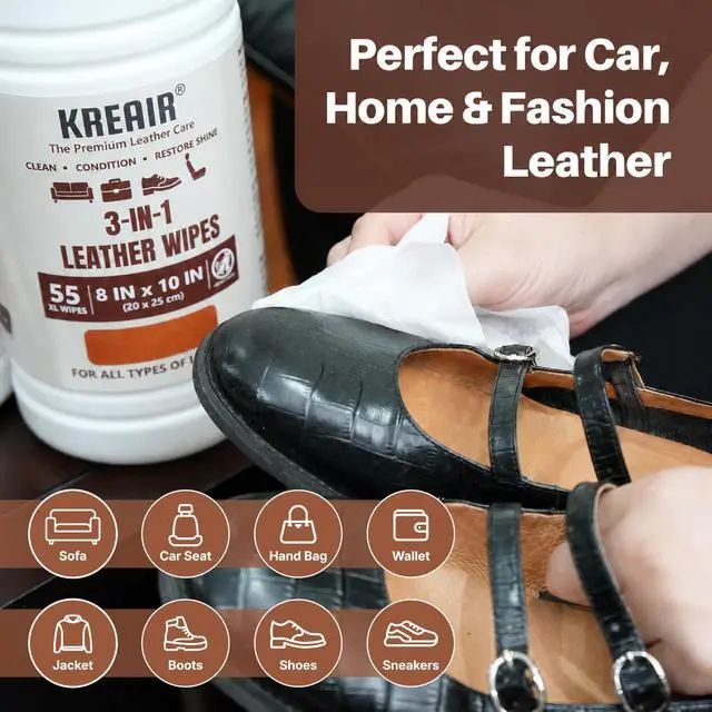 Alt view image 4 of 7 - 3in1 Leather Wipes, 55 Count, XL 8"x10"
