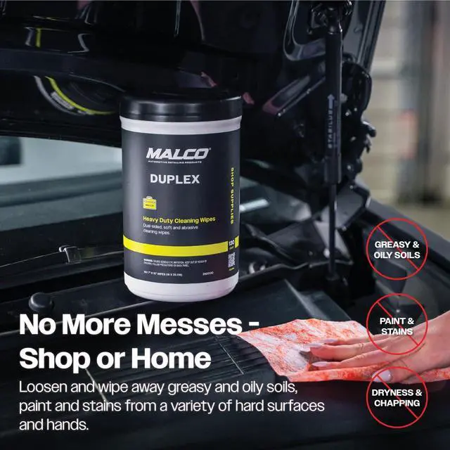 Alt view image 5 of 7 - Duplex Heavy Duty Cleaning Wipes for Home and Auto - Dual Sided Textured, Wet Wipe/Removes Grease, Tar, Paint, Oil, Dirt/No Residue/Safe for Hands/Made in USA (130 Wipes)