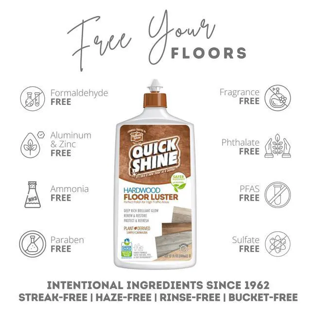 Alt view image 4 of 7 - Hardwood Floor Luster-Polish 27oz | Plant-Derived w/Carnauba | Safer Choice, No PFAS, pH Neutral | Ready to Use Formula w/Anti-Slip Technology | Simply Squirt & Spread | Made in USA