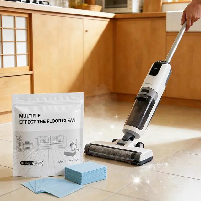 Alt view image 2 of 7 - Multi-surface Floor Cleaning Tablets, Floor Cleaning Tablets Multi- Surface Cleaner, Multiple Effect the floors Clean, Concentrated Cleaner for Hardwood, Tile, Glass, Laminate & More (Blue, 200PCS)