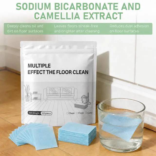 Alt view image 3 of 7 - Multi-surface Floor Cleaning Tablets, Floor Cleaning Tablets Multi- Surface Cleaner, Multiple Effect the floors Clean, Concentrated Cleaner for Hardwood, Tile, Glass, Laminate & More (Blue, 200PCS)