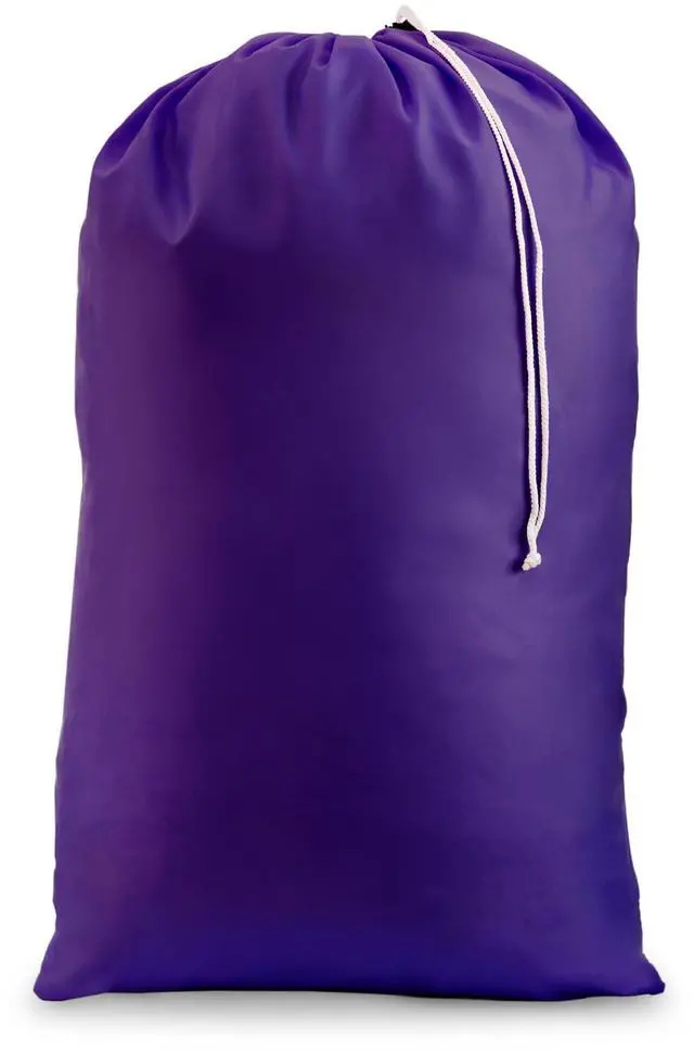 Main image of Extra Large Heavy Duty Laundry Bag, 30" x 40" Nylon, Durable & Machine Washable, Locking Drawstring Closure, Fits Hamper or Basket, Travel & Dorm Room Essentials, Purple