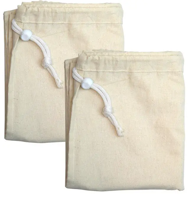 Alt view image 3 of 3 - Extra Large Natural Cotton Laundry Bag, Beige (28" x 36") - 2 Pack