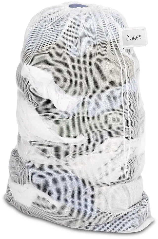 Main image of Mesh Laundry Bag w/ID Tag White