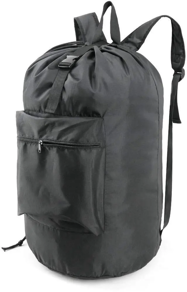 Main image of Laundry Bag Backpack w Adjustable Shoulder Straps College Dorm Essentials w Drawstring Closure for Travel Camp Heavy Duty Laundry Hamper Backpack Portable w Handle Xlarge Black