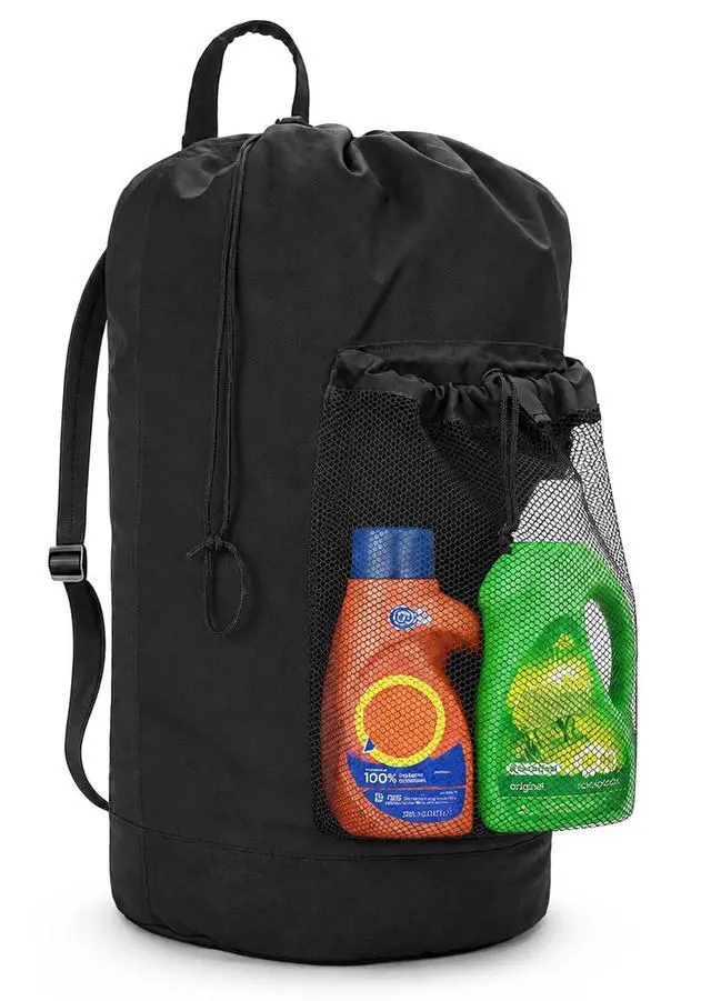 Main image of Laundry Bag Backpack Large Capacity Travel Laundry Bag for College Dorm (Black)