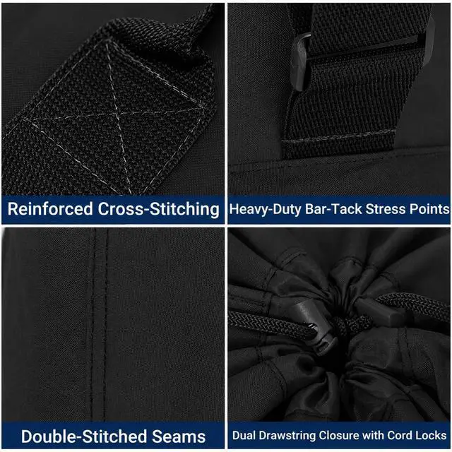Alt view image 4 of 7 - Laundry Bag Backpack Large Capacity Travel Laundry Bag for College Dorm (Black)