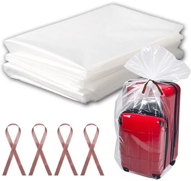 Main image of 4 Pcs Large Clear Plastic Bags, 40" x 60" Dustproof Large Storage Bags, Moistureproof Giant Extra Luggage Storage Bags for Luggage, Suitcase,Furniture(Include 4 Ribbons)