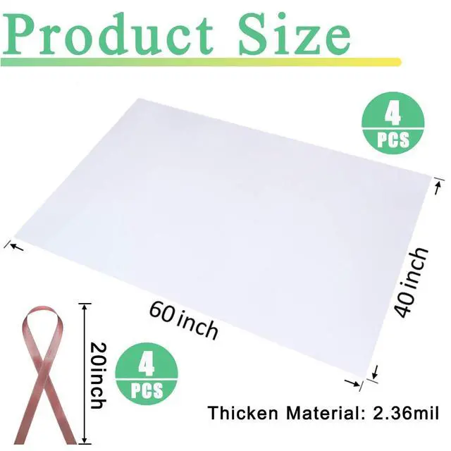 Alt view image 2 of 7 - 4 Pcs Large Clear Plastic Bags, 40" x 60" Dustproof Large Storage Bags, Moistureproof Giant Extra Luggage Storage Bags for Luggage, Suitcase,Furniture(Include 4 Ribbons)