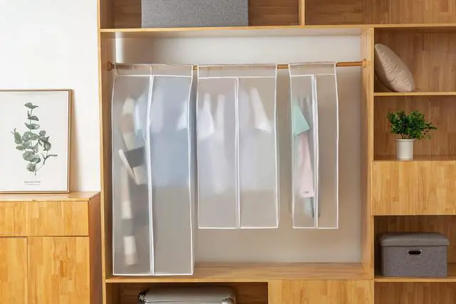 Alt view image 3 of 7 - Garment Bags M/oth-proof Dust Cover Coat Hanging Clothes Storage Bag Premium Thickened Clothing Organizer Moisture-proof Dust-proof Clothes Cover